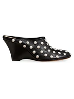 Apollo Leather Studded Wedge Mules