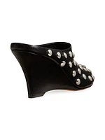 Apollo Leather Studded Wedge Mules