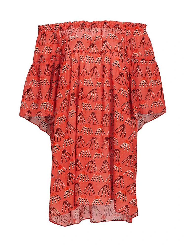 Gallia Floral Cover-Up Minidress