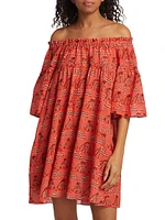 Gallia Floral Cover-Up Minidress