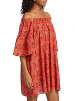 Gallia Floral Cover-Up Minidress