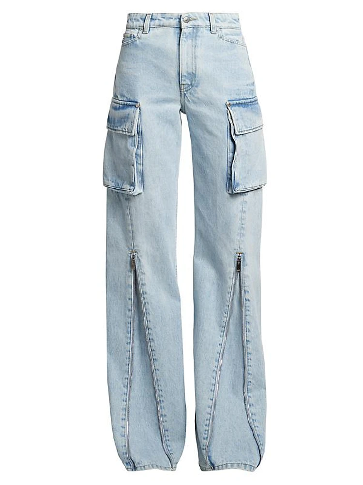 Flared Cargo Jeans