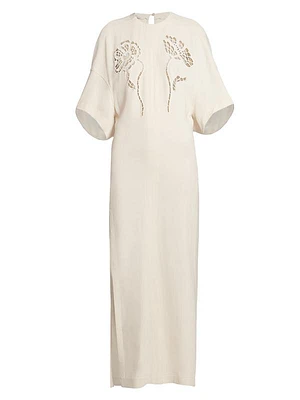 Broderie Anglaise Cut-Out Maxi Dress