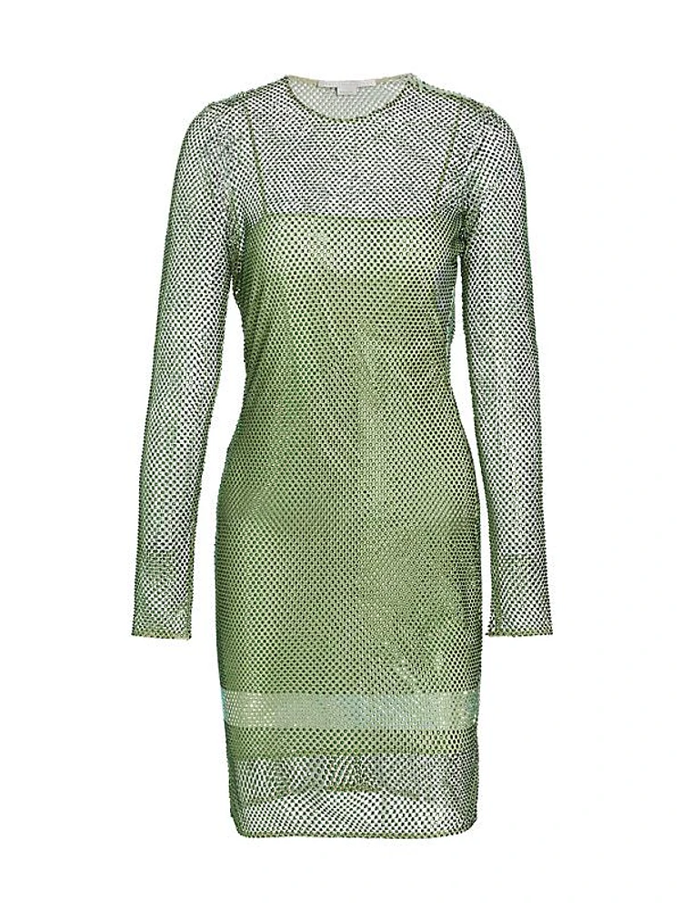 Netted Hot-Fixed Minidress