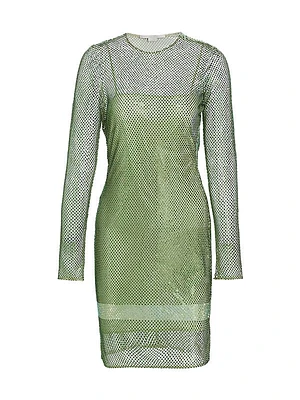 Netted Hot-Fixed Minidress