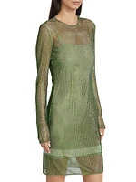 Netted Hot-Fixed Minidress