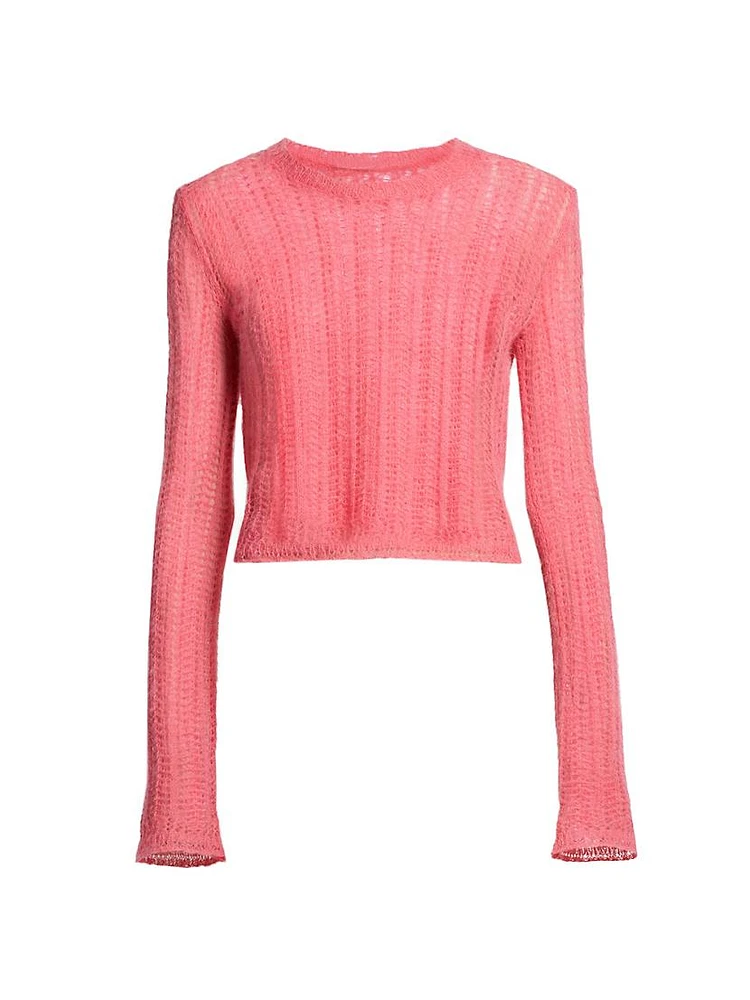 Open-Knit Long-Sleeve Sweater