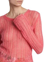 Open-Knit Long-Sleeve Sweater