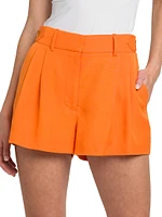 Tailored Pleated Mid-Rise Shorts