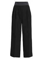 Tuxedo Wide-Leg Wool Trousers