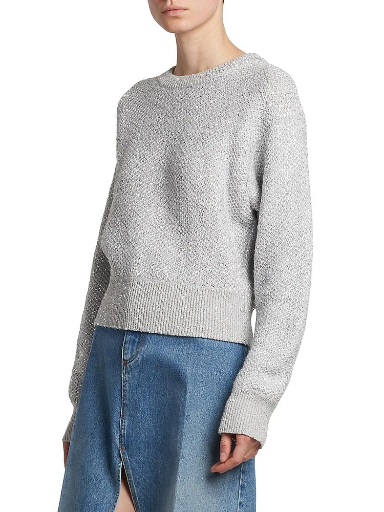 Sequined Wool-Blend Sweater