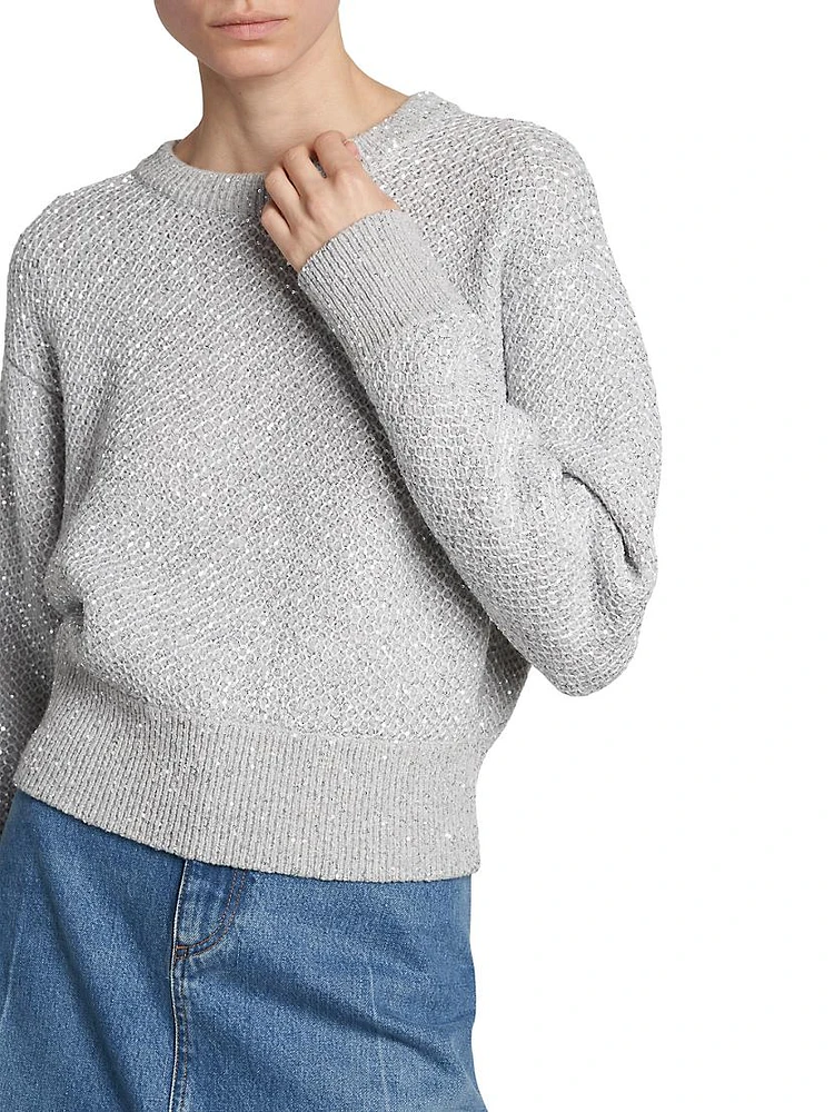 Sequined Wool-Blend Sweater