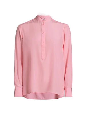 Iconic Silk Half-Button Shirt