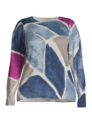 Printed Tiles Femme Long-Sleeve Sweater