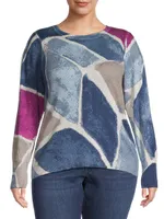 Printed Tiles Femme Long-Sleeve Sweater