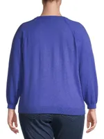 Here And There Cotton-Blend Crewneck Sweater