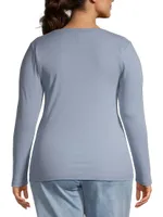 Perfect Knit Cotton-Blend V-Neck Top