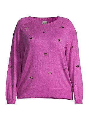 Hidden Gems Cotton-Blend Crewneck Sweater