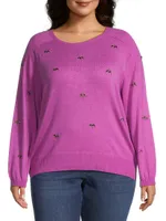 Hidden Gems Cotton-Blend Crewneck Sweater