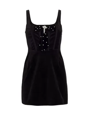 Collins Embellished Velvet Corset Minidress