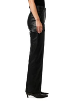 Faux Leather Cargo Pants