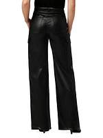 Faux Leather Cargo Pants