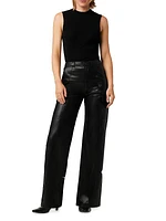 Faux Leather Cargo Pants