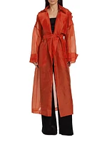 Silk Organza Belted Trench Coat