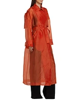 Silk Organza Belted Trench Coat