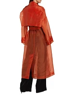 Silk Organza Belted Trench Coat