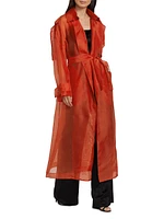 Silk Organza Belted Trench Coat