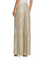 Sequined Wide-Leg Trousers