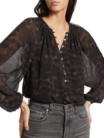 Indi Sheer Leopard Blouse