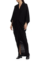 Rodin Draped Wool Maxi Dress