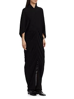 Rodin Draped Wool Maxi Dress