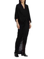 Rodin Draped Wool Maxi Dress