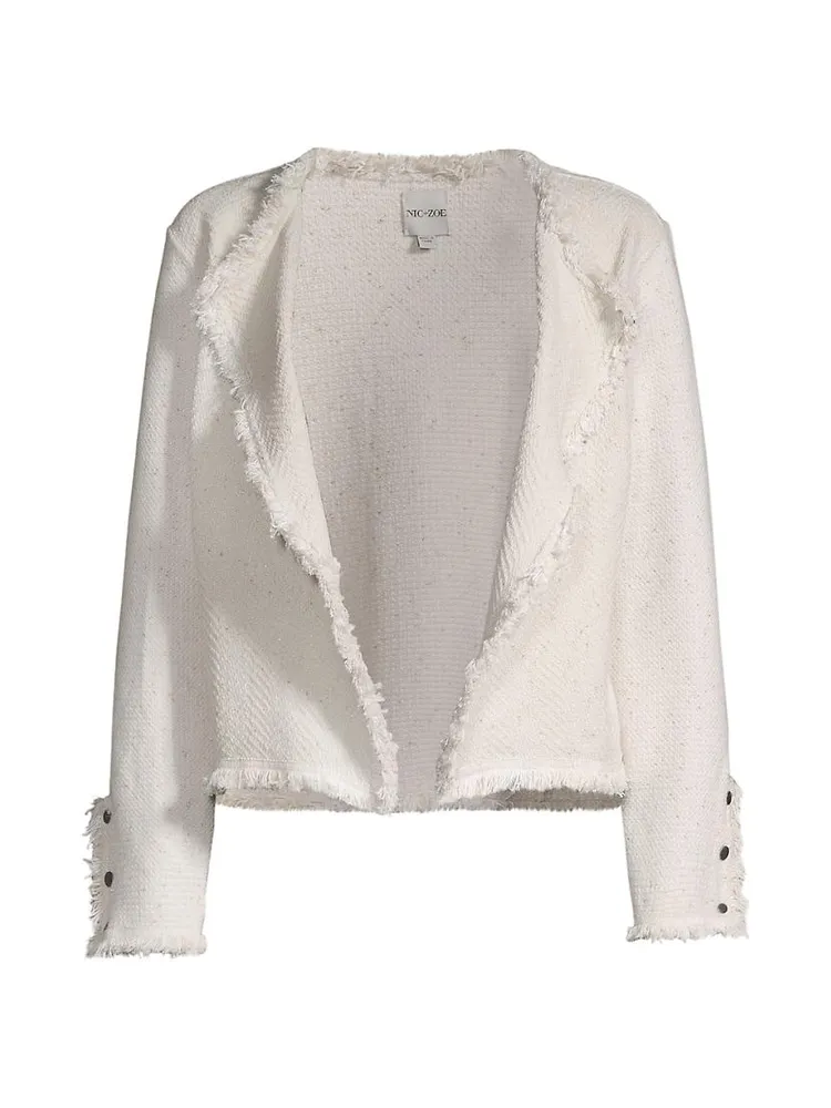 Metallic Frayed Knit Jacket