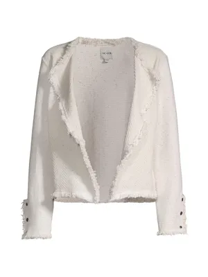 Metallic Frayed Knit Jacket