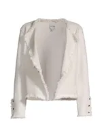 Metallic Frayed Knit Jacket