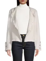 Metallic Frayed Knit Jacket