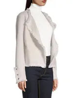 Metallic Frayed Knit Jacket