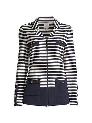 City Charm Striped Knit Blazer