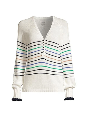 Plus Size Maritime Stripe Cotton Sweater