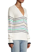 Plus Size Maritime Stripe Cotton Sweater