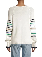 Plus Size Maritime Stripe Cotton Sweater