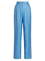 Silk Relaxed Pleated Pants