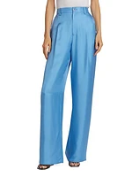 Silk Relaxed Pleated Pants