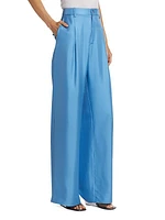 Silk Relaxed Pleated Pants