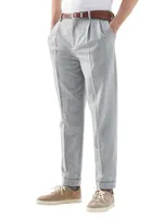 Virgin Wool Flannel Easy Fit Trousers With Double Pleats