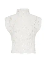 Dazzling Leaves Short Sleeved Opera Sweater Mohair And Wool